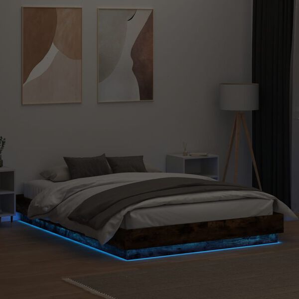 vidaXL Bettgestell mit LED R&auml;uchereiche 120x200 cm