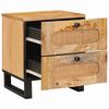 vidaXL Nachttisch 2 pcs Natur 40 x 33 x 46 cm Massivholz Mango