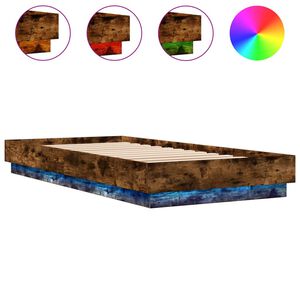 vidaXL Bettgestell mit LED R&auml;uchereiche 100x200 cm