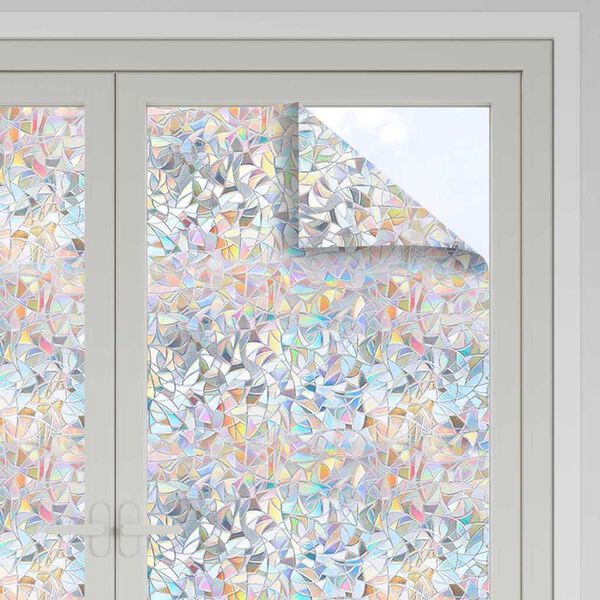 vidaXL Fensterfolie Matt 3D Regenbogen-Muster 60x1000 cm PVC