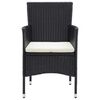 vidaXL 5-tlg. Garten-Essgruppe mit Kissen Poly Rattan Schwarz