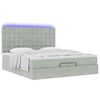 vidaXL Ottoman-Bett mit Matratzen & LEDs Hellgrau 200x200 cm Samt