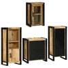 vidaXL Badezimmerm&ouml;bel-Set mit Regal 4 pcs Braun Massives Mangoholz