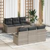 vidaXL Gartensofa-set mit Kissen 7 pcs Hellgrau Poly-Rattan