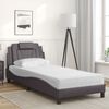 vidaXL Bett "Viana" mit Matratze Grau 90x190 cm Kunstleder