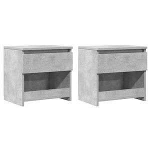 vidaXL Nachttische 2 Stk. Betongrau 40x30x39 cm Holzwerkstoff