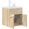vidaXL Waschbeckenunterschrank Einbaubecken Wasserhahn Sonoma-Eiche