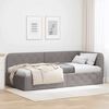 vidaXL Eckbettgestell mit Kopfteil Taupe 90 x 200 cm Stoff