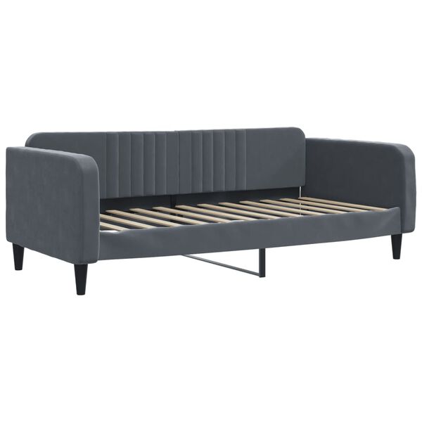 vidaXL Tagesbett Ausziehbar mit Schubladen Dunkelgrau 90x200 cm Samt