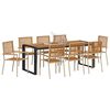 vidaXL Garten Essgruppe 9 pcs Beige Poly-Rattan