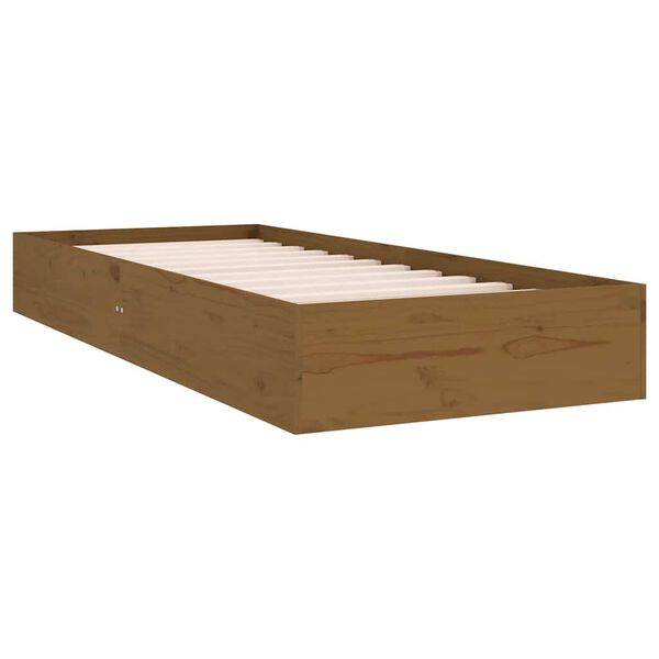 vidaXL Massivholzbett ohne Matratze Honigbraun 75x190 cm