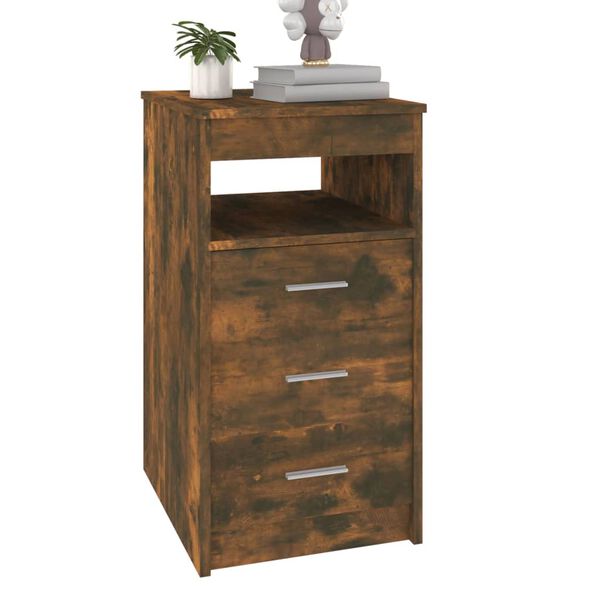 vidaXL Sideboard mit Schubladen R&auml;uchereiche 40x50x76 cm Holzwerkstoff