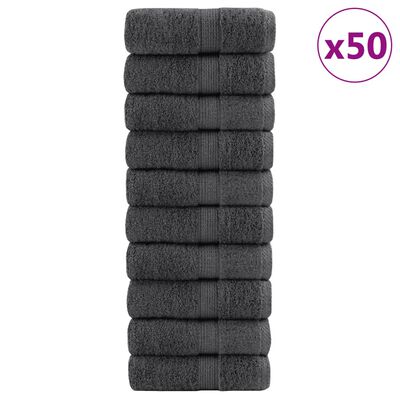 vidaXL Premium-Gästetücher SOLUND 50 Stk. Anthrazit 30x50 cm 600 g/m²