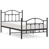 vidaXL Bettgestell mit Kopf- und Fu&szlig;teil Metall Schwarz 100x190 cm