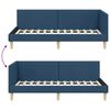 vidaXL Eckbettgestell Blau 100 cm x 200 cm Stoff und Sperrholz