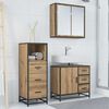 vidaXL Badezimmerm&ouml;bel-Set mit Regal 3 pcs Artisan-Eiche Holzwerkstoff