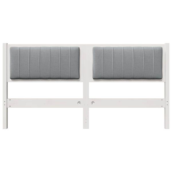 vidaXL Gepolstertes Kopfteil Wei&szlig; 160 cm Massives Kiefernholz