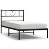 vidaXL Bettgestell mit Kopfteil Metall Schwarz 80x200 cm