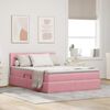 vidaXL Bett mit Stauraum und LED mit Matratze Rosa 140 x 190 cm Samt