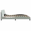 vidaXL Bettgestell "Dover" Hellgrau 200x200 cm Samt