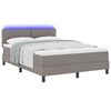 vidaXL Boxspringbett mit Matratze mit LED Taupe 160 x 200 cm Stoff