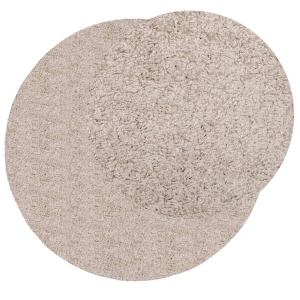 vidaXL Shaggy-Teppich PAMPLONA Hochflor Modern Beige &Oslash; 160 cm