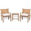 vidaXL 3-tlg. Bistro-Set mit Auflagen Bambus
