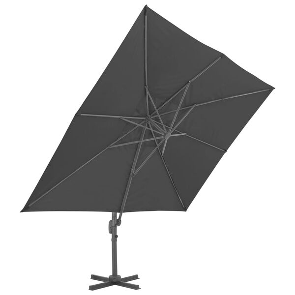 vidaXL Ampelschirm mit Aluminiummast 4x3 m Schwarz