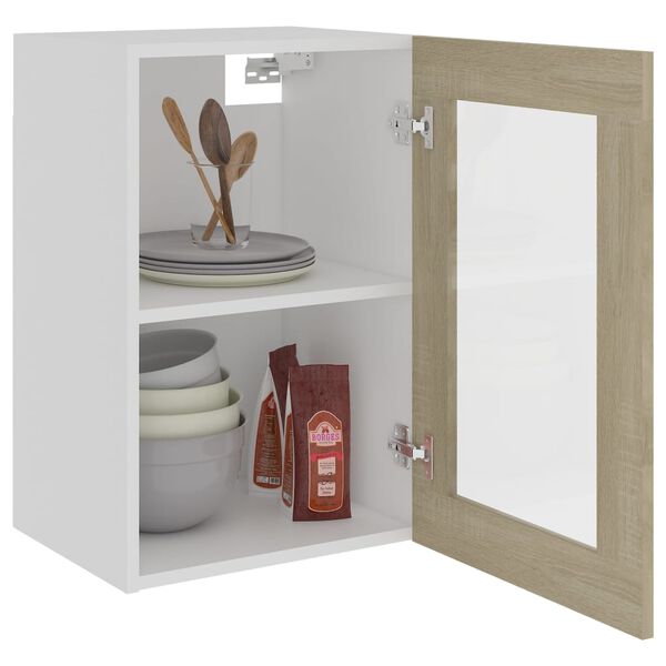 vidaXL H&auml;ngeglasschrank Lyon Sonoma-Eiche 40x31x60 cm Holzwerkstoff