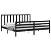 vidaXL Massivholzbett mit Kopfteil Schwarz 200x200 cm