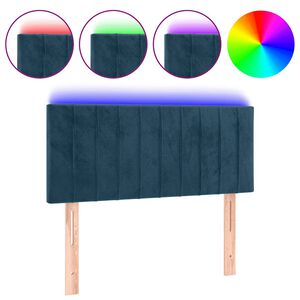 vidaXL LED Kopfteil Dunkelblau 80x5x78/88 cm Samt