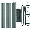 vidaXL Zaun mit Pfosten Gr&uuml;n 0,6 x 25 m Stahl und PVC