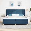 vidaXL Boxspringbett mit Matratze mit Kopfteil Blau 200 x 200 cm Stoff