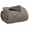 vidaXL Sommerdecke Hellgrau und Anthrazit 200 x 200 cm Mikrofaser