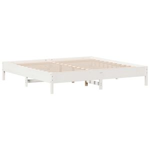 vidaXL Massivholzbett ohne Matratze Wei&szlig; 180x200 cm Kiefernholz
