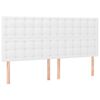 vidaXL Boxspringbett mit Matratze Wei&szlig; 200x200 cm Kunstleder