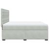 vidaXL Boxspringbett mit Matratze Hellgrau 200x200 cm Samt