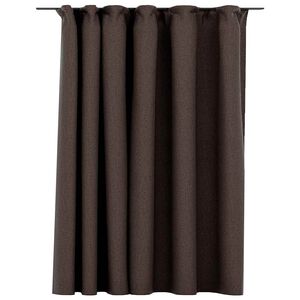 vidaXL Verdunkelungsvorhang mit Haken Leinenoptik Taupe 290x245 cm