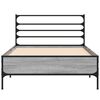 vidaXL Bettgestell Grau Sonoma 100x200 cm Holzwerkstoff und Metall