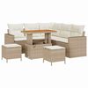 vidaXL Gartensofa-set 9 Stk. 6-Sitzanzahl Beige und Creme Poly-Rattan