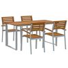 vidaXL Garten Essgruppe 5 pcs Grau und Braun Akazie Massivholz