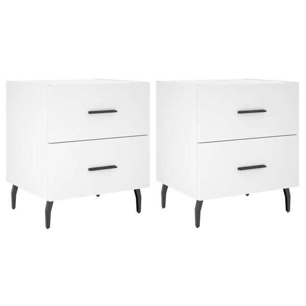 vidaXL Nachttische 2 Stk. Wei&szlig; 40x35x47,5 cm Holzwerkstoff