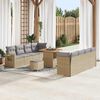 vidaXL Gartensofa-set mit Kissen 11 pcs Beige Poly Rattan
