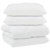 vidaXL Decke mit Kissen 3 pcs Wei&szlig; Mikrofaser und Daunenfedern
