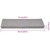 vidaXL Stufenmatten 30 Stk. 65x21x4 cm Hellgrau Rechteckiger Rand