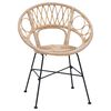 vidaXL Esszimmerstuhl 2 pcs Natur 49 x 51 x 81 cm Rattan und Eisen