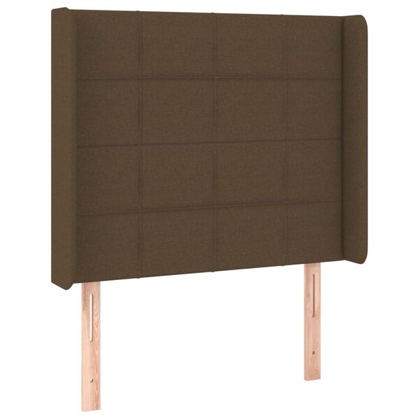 vidaXL Kopfteil mit Ohren Dunkelbraun 103x16x118/128 cm Stoff