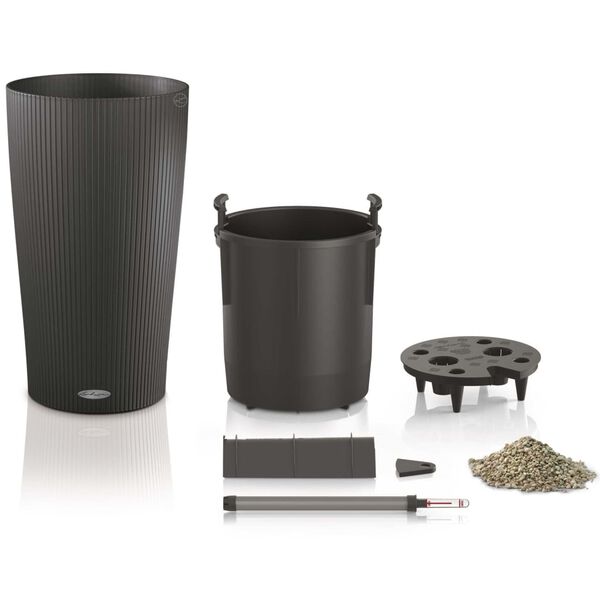 LECHUZA Blumentopf Cilindro Color 32 Komplett-Set Schiefergrau 13953