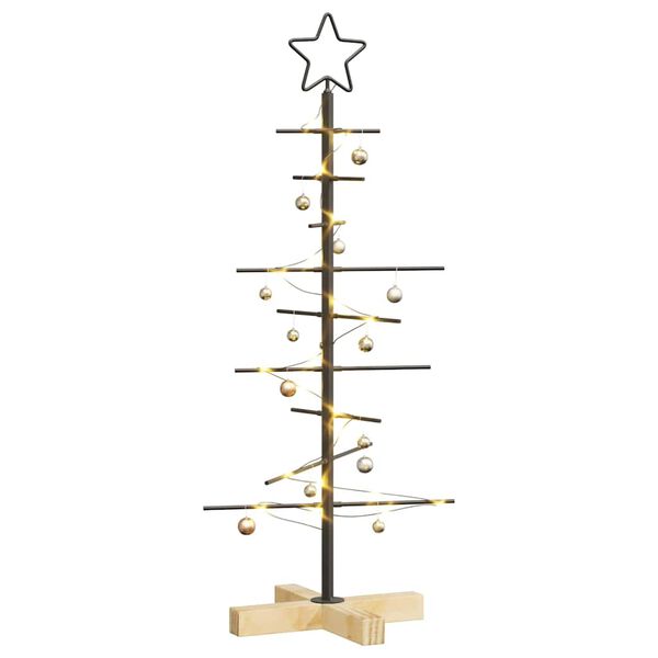 vidaXL Metall Weihnachtsbaum Schwarz 90 cm Pulverbeschichteter Stahl