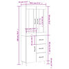 vidaXL Highboard Grau Sonoma 69,5x34x180 cm Holzwerkstoff